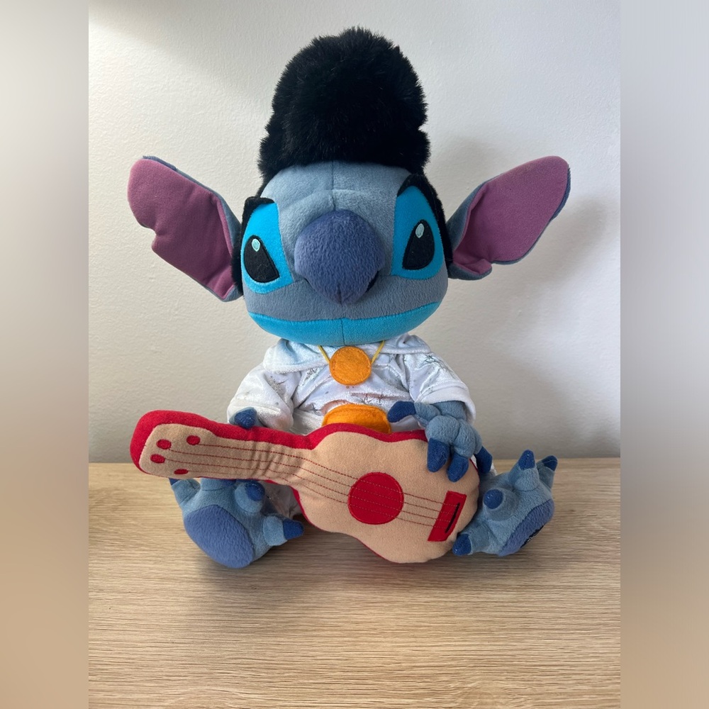 Disney Store Exclusive Lilo & Stitch Elvis Plush 15" with Guitar Ukulele